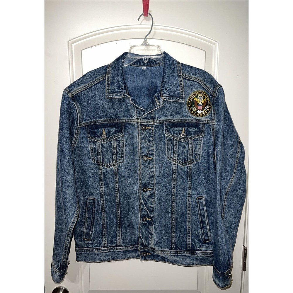 NWOT Danbury Mint U.S. Army Denim Jacket, Blue, Size Large